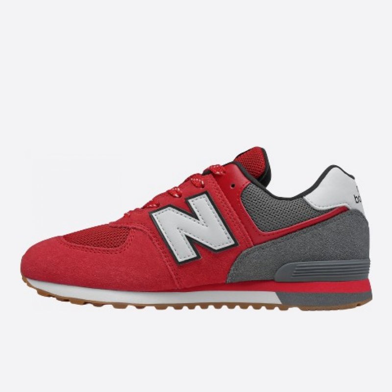 Detské červené tenisky New Balance GC574ATG ľavá strana