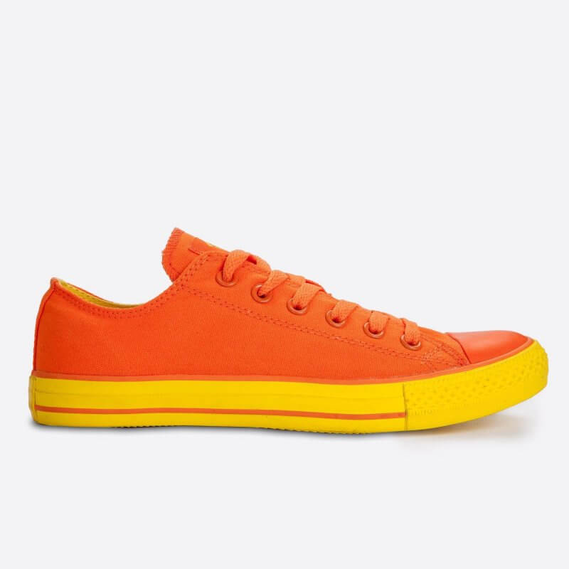 Oranžové plátené tenisky Veemes Orange And Yellow sa žltou podrážkou