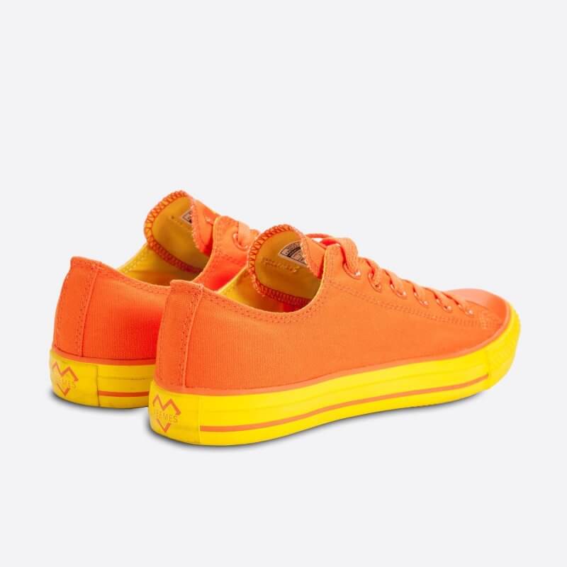 Oranžové plátené tenisky Veemes Orange And Yellow sa žltou podrážkou