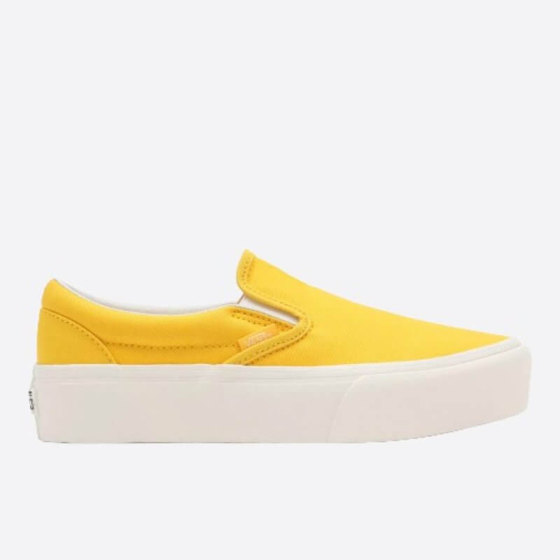VANS UA CLASSIC SLIP-ON PLATFORM (TWILL) FREESIA/BLANC boční strana