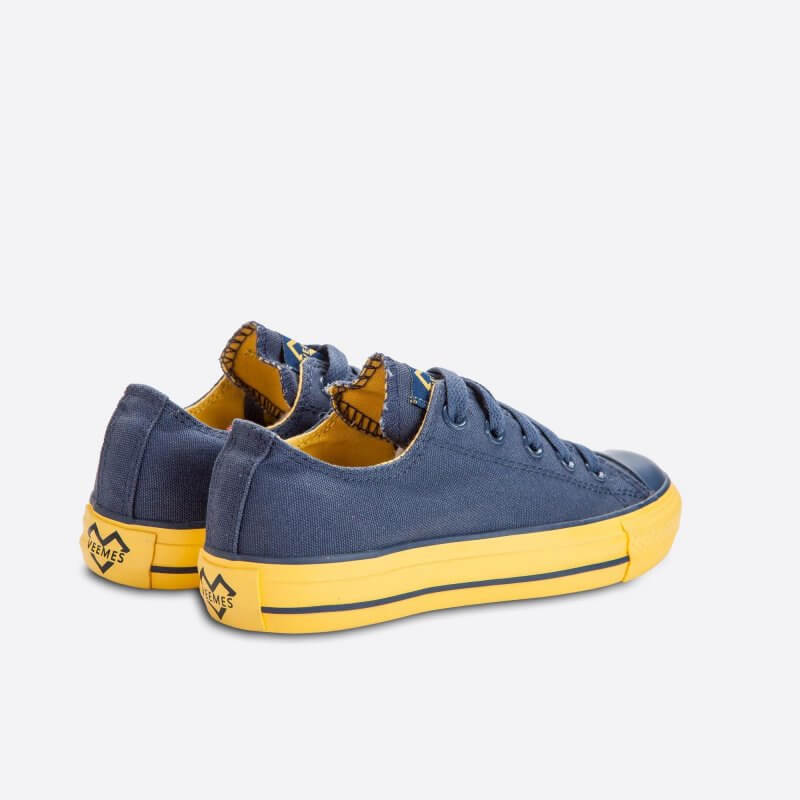 Tmavomodré plátené tenisky Veemes Dark Blue And Yellow